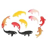 SKISUNO 10個ミニ仿真鯉模型 製耐変形 色褪せ防止 水槽用風景装飾 魚フィギュアとしてリアルなディテールで水族館やジオラマに