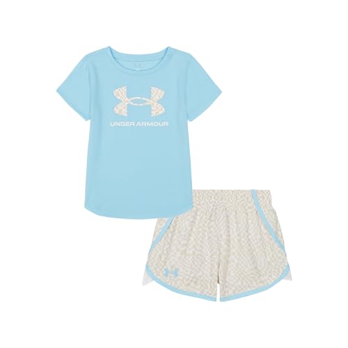 Image of Under Armour Girl's 2-piece Short Sleeve Tee and Shorts Set, Lightweight and Comfortable