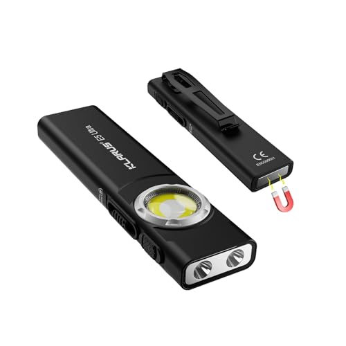 【 Alta potenza con due LED】 L'E5 Ultra offre un'emissione luminosa luminosa di 800 lumen e una portata luminosa di 120 metri. Queste prestazioni affidabili illuminano il percorso durante le passeggiate serali, le gite in campeggio o le interruzioni di corrente impreviste e garantiscono una visione chiara e una sicurezza al buio.