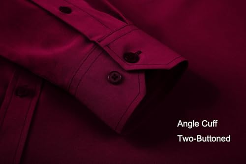 Alex Vando Mens Dress Shirts Regular Fit Long Sleeve Stretch Business Dress Shirts for Men