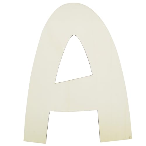 12 Inch Unique Wooden Letters for Wall Decor, Unfinished Wooden Letters Thick 1/5 Inch Large Craft Wood Letter for Garden Signs, DIY Painting Christmas Wedding Hanging Decoration - Wooden Letter A
