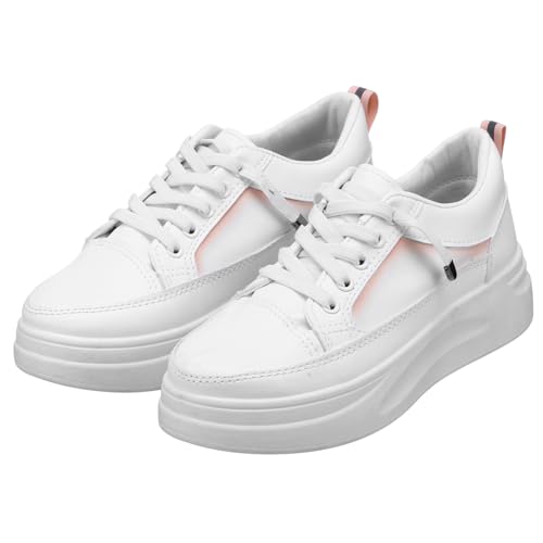 Holibanna 1par Zapatillas De Mujer Blancas Plataforma Calzado Casual Moda para Uso Diario Talla
