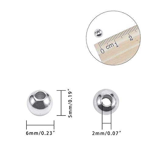 Nbeads 100 Pcs 6Mm Metal Spacer Beads, Solid 304 Stainless Steel Rondelle Beads Metal Loose Beads For Diy Bracelet Jewelry Making #TOP1