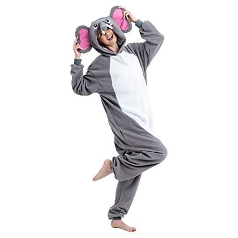 Spooktacular Creations Unisex Adult Pajama Plush Onesie One Piece Elephant Animal Costume (Small) Cover