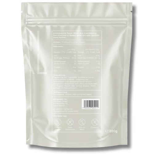 Knochenbrühe Pulver vom Weiderind [200g] - 20 Portionen - ca. 81% Kollagen - ca. 95% Protein Pulver - Aus Schweden, abgefüllt in Deutschland - Ohne Zusätze - Bone Broth - halal zertifiziert