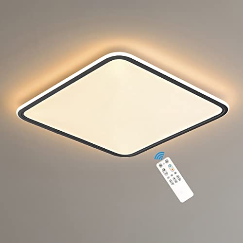50W Lampara Led Techo Con Control Remoto, Plafon LED Techo, 50cm Cuadrado Lámpara de Techo Moderna Regulable 3000K-6000K Cerca de lampara techo para Iluminación de Dormitorio, Salon, Sala de Estar Cover