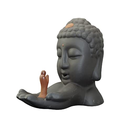 Funmaker Backflow Incense Burner Buddha,Long Burning Incense Burner,Backflow Incense Burner Waterfall Ceramic Home Decration Incense Sticks Holders, for Living Room, Bedroom, Yoga