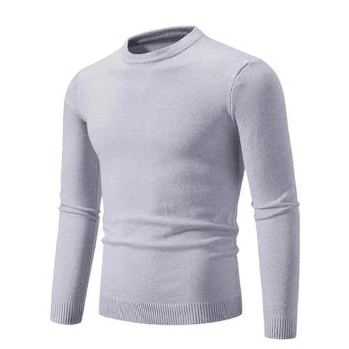 Men's Pullover Sweaters Thin Basic Elastic Slim Fit Solid Color Casual Sweater