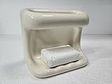 Beige Bone Almond Ceramic Shower Soap Dish Tray Bathtub Cloth Holder Washcloth Grab Bar Classic Colo