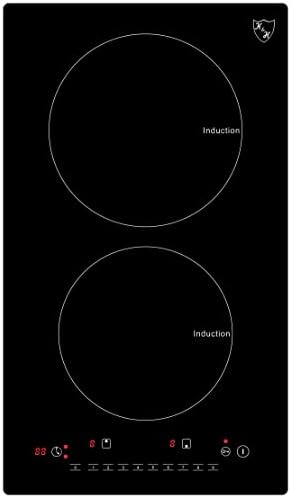 K&H 2 Burner 12 Inch Built-in Induction Electric Stove Top Ceramic Cooktop 120V 1800W INDV-1802-120