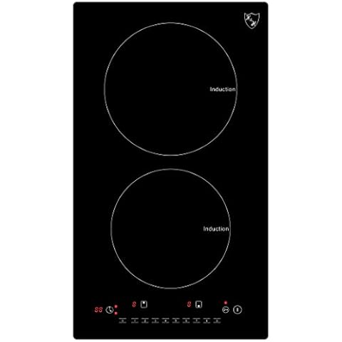K&H 2 Burner 12 Inch Built-in Induction Electric Stove Top Ceramic Cooktop 120V 1800W INDV-1802-120 Cover