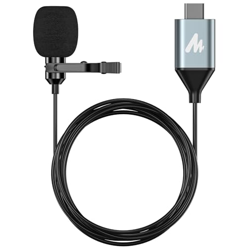 MAONO USB C Lavalier Microphone for iPhone 15, iPad, Android, Omnidirectional Condenser Lapel Mic for Recording, Interview, Video Podcast, Vlogging, YouTube, TikTok, UL11