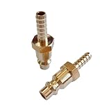 Beduan Solid Brass Air Hose Fittings 1/4' Barb Reducer Quick Connect Air Hose Fittings (Industrial Type D,2Piece)