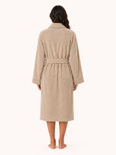 Image of RANGOLI Sunshine 100% Cotton Bathrobes For Women, 500 GSM Free Size Bath Robe With Rope,Ultra-soft, Lightweight & Highly Absorbent Luxurious Bath Gown /Bath Robe