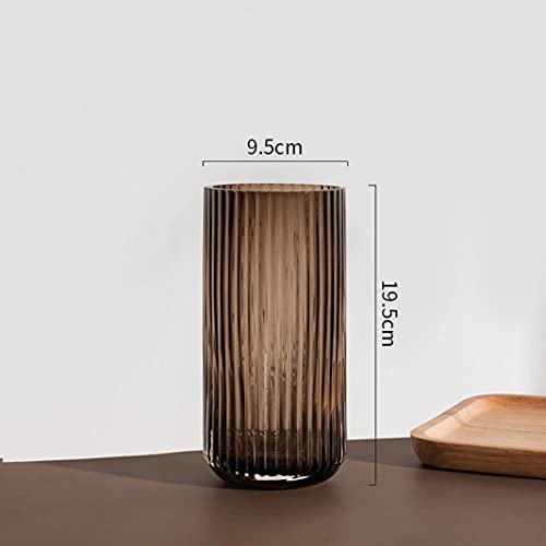 Glazen vaas, Scandinavische minimalistische kristalheldere bloemenvaas, decoratieve vaas, Romeinse zuilenvaas, bloemenarrangement, decoratie ornamenten voor thuiskantoor, cadeau voor bruiloft, housewarming party - Afbeelding 6