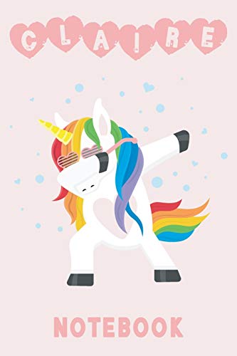 CLAIRE: Unicorn Blank Lined Journal Notebook For Girls, 6 x 9, 110 Pages Perfect For Journaling, Notes, Diary & Doodling, Name Note Pad For Children, Kids, Teens & Adults image 3