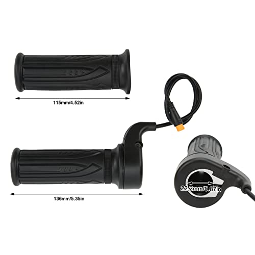 ZAWELIYO 1 Pair Electric Bike Throttle Handle 20X, 3Pin Rotating Throttle Cable Handle for 22.2mm Handlebar, Non Slip Design - Image 4