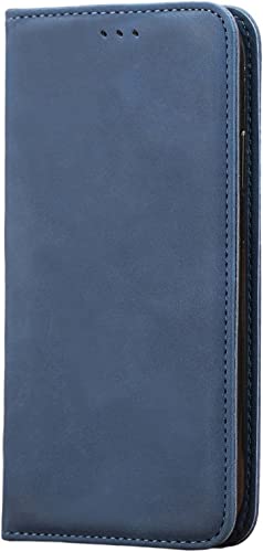 Étui portefeuille en cuir iPhone 13 SCHIK bleu 6,1 pouces avec blocage RFID et fentes pour cartes