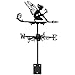 Fairy and Flower Weather Vane, Black Metal Weathervane Roof Mount, Wind Direction Indicators Wind Measuring Tool Outdoor, Wind Vane Ornament Decoration for Shed Garden Yard Farmhouse Patio Decor
