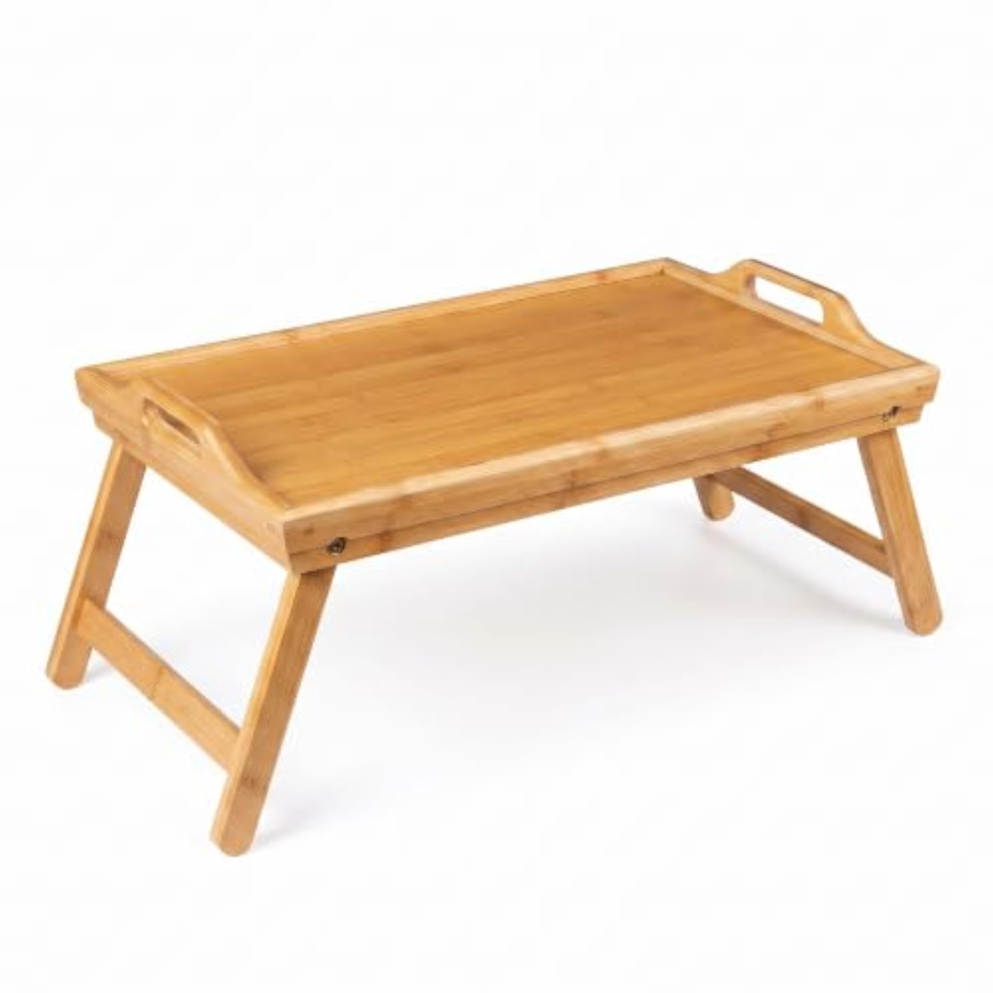 Bamboo Laptop Bed Tray Folding Table with Handle