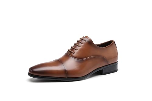 Image of DECARSDZ Mens Faux Patent Leather Classic Lace-up Formal Oxford Tuxedo Dress Shoes