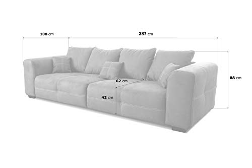Cavadore Big Sofa Mavericco / Große Polster Couch mit Mikrofaser-Bezug in antiker Lederoptik / Inklusive Rückenkissen… – Bild 5