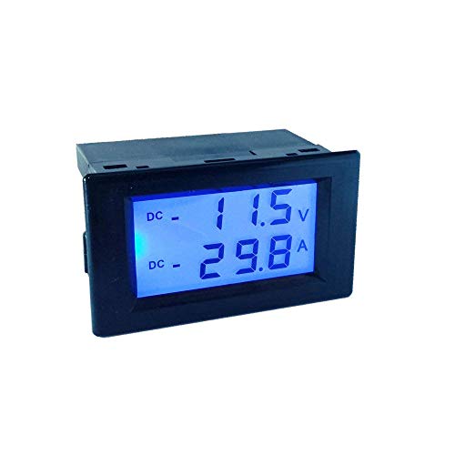 AILI Tester Batteria DC +/- 75A 200V Amp Volt Combo Meter Auto-Powered Battery Monitor 12V 24V