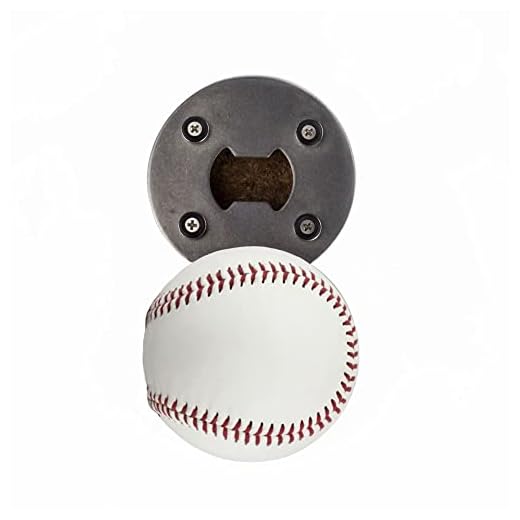 Stainless Steel Baseball Bottle Opener, Beer Bottle Opener Made from Real Baseball's Leather, Magnetic Bottle Opener & Cap Catcher - Cool Gadget for Teens, Present for Men & Main Beer Accessory