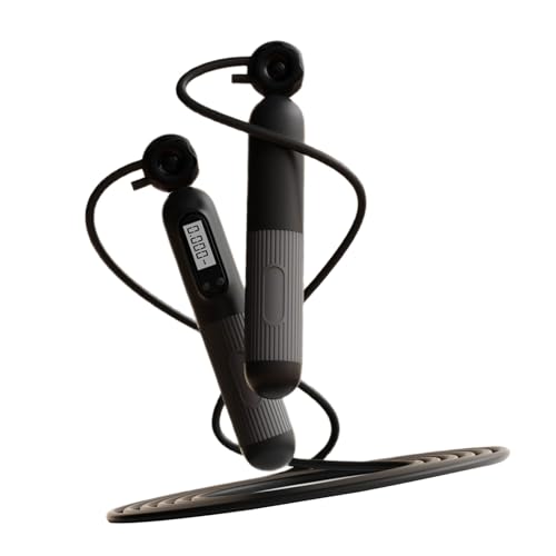 調節可能な縄跳びデジタルカウントジャンプ重み付き滑り止めハンドル付き屋内屋外エクササイズロープフィットネス用カウンター付き