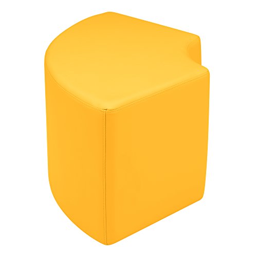 Image of Sprogs 18 inch H Structured Quarter Round Stool -Flexible Modular Collaborative Soft Seating for Office, Home, Lounge and School Classrooms with Durable Frame -Yellow