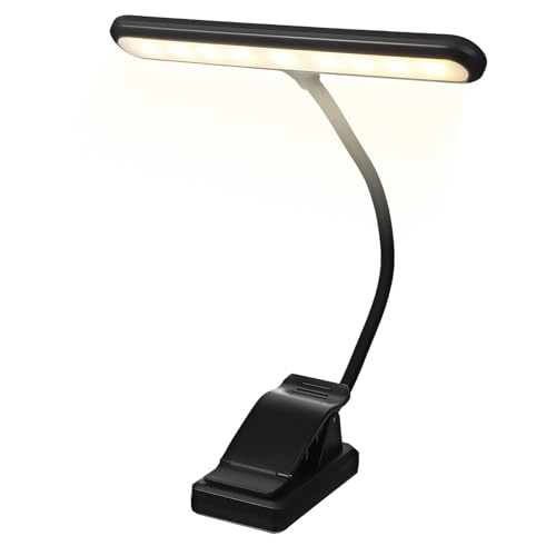 BESTonZON Rechargeable Music Stand Light Power Display Led Reading Light Clip for Books Desk Piano Lamp Lamp
