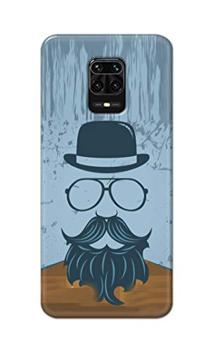Image of PRINTFIDAA Mustache Beard and Hairstyle Hipster in Glasses Printed Designer Hard Case for Redmi Note 9 Pro /Redmi Note 9 Pro Max Back Cover -(e) RPM1002