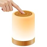 Auxmir Night Light, 3000mAh Rechargeable Baby Table Lamp, Smart Dimmable Touch Control LED Bedside Lamp with RGB Color Changing & 5 Modes, Portable Night Light for Kids, Bedroom, Living Room, Camping