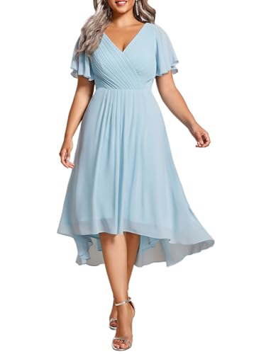 Ever-Pretty Women's Spring Chiffon V-Neck Plus Size Formal Wedding Guest