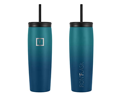 IRON °FLASK Vaso Nomad - 24 oz, 2 Tapas (Pajita/abatible), Botella de Acero Inoxidable aislada al vacío, Moderno de… - Imagen 4