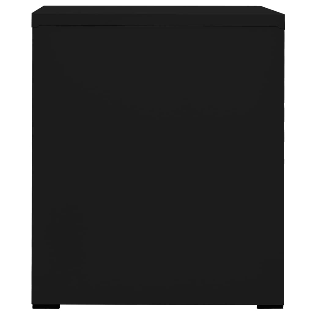 Armadietto in acciaio nero, 46 x 62 x 72,5 cm, con 2 cassetti e serratura, 3 cassetti con cuscinetti a sfera per documenti legali A4, armadio da ufficio per ufficio, studio, home office