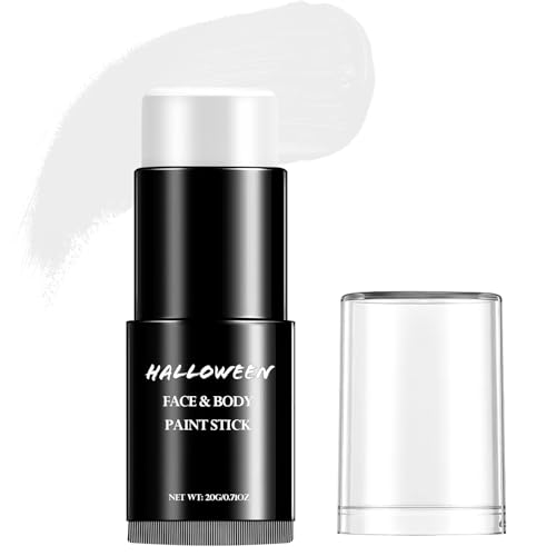 Maquillaje Halloween Blanco Niños Adulto Pintura Profesional - Pinturas Cara Facial Halloween Ojos,Face Body Paint Makeup Cara Payaso Zombie Carnaval Corporales Teatral Fiesta Cosplay Impermeable 20g