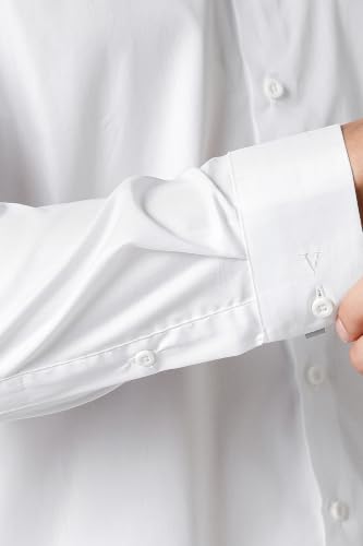 Image of Van Heusen Formal Slim Fit Shirt for Men | Solid | High Stretch Cotton Lycra | Full Sleeves | Ease of Movement