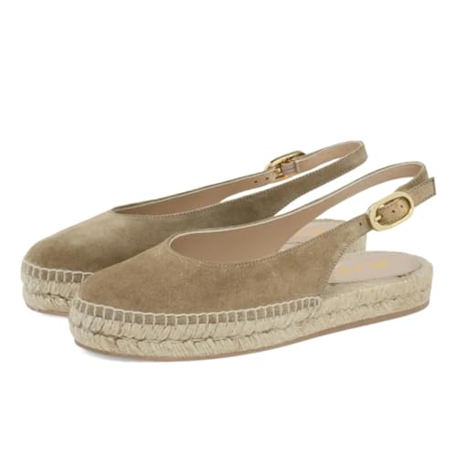 FOWT Women Closed Round Toe Espadrille Slingback Flats Backtrap Buckle Comfy Leisure Dress Shoes Size 4-16 US2