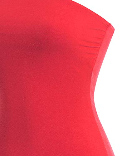 Image of MixMatchy Women's Stretchy Strapless Tube Top Y2K Bandeau Top