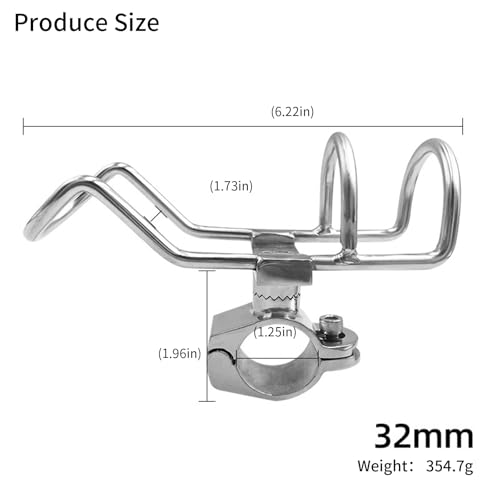 Support de canne à pêche en acier inoxydable finition miroir pour bateaux - 7