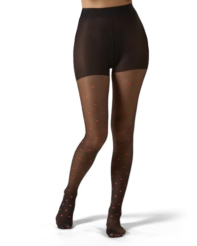 Image of MeMoi Women's Mini Heart Sheer Nylon Tights