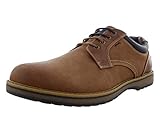 IZOD Jensen Brown Engineered Leather Mens Casual Shoes with Comfortable Memory Foam, Laces, Dark...