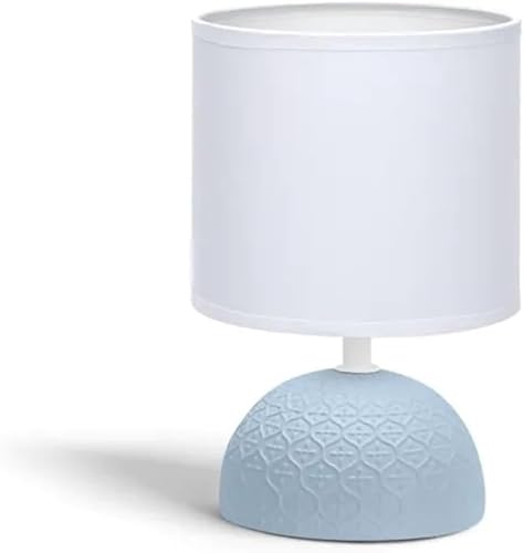 Glowster Lámpara de mesa de cerámica E14, sin fuente de luz, ideal para decoración y ambientación en hogares y oficinas.