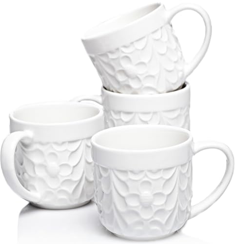 25DOL Ceramic Espresso Cups Set of 4 - Nature Engravings