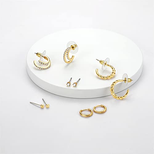 Earring-Sets-for-Multiple-Piercing-14k-Gold-Plated-Hoop-and-Studs-Earrings-Set-Hypoallergenic-Small-CZ-Earrings-Sets-for-Women-45-Pairs 31uBmbI6fiL