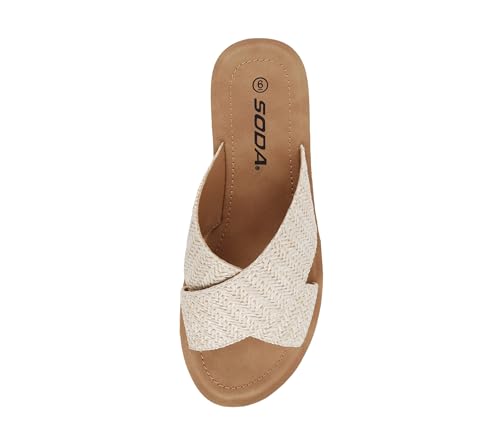 Image of Soda LUCY ~ Women Open Toe Flatform Platform Crisscross Band Upper Fashion Slide Sandals