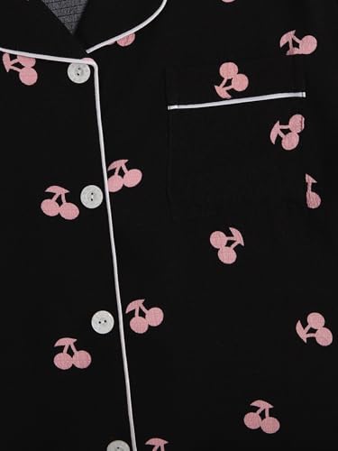 Image of Verdusa Pajamas For Women Set 2 Piece Summer Pajama Sets Cute Pjs Lounge Matching Button Shirt with Shorts