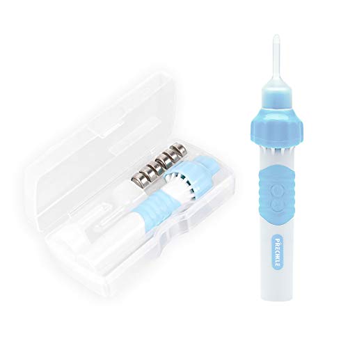 Prechkle Limpiador de Oídos Eléctrico, Kit de Eliminación de Cera de Oído por Vacío Eléctrico Automático Portátil con Luz LED, Tamaño Doble Seguro y Cómodo para Adultos y Niños