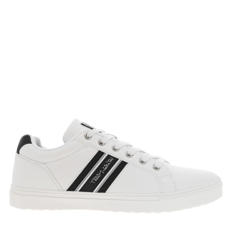 Baskets basses tennis blanches Teddy Smith avec liserés - 3